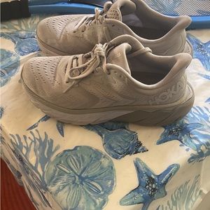 Hoka sneakers size 6.5 grey previously used.